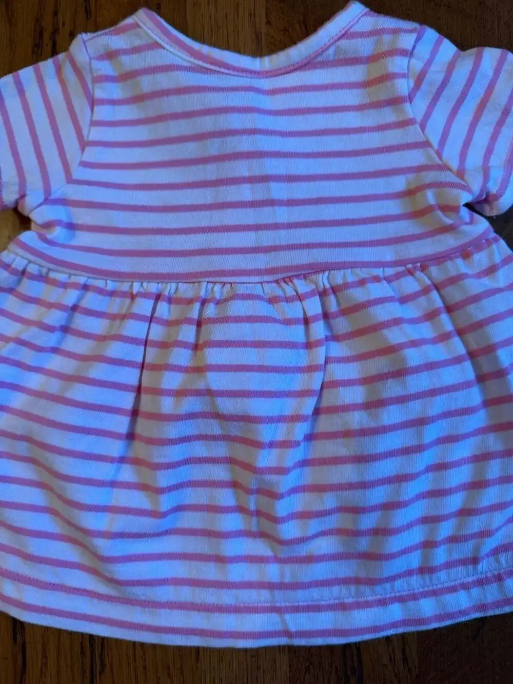 Carter's Baby Girl Pink and White Striped Peplum Top with Heart Detail H1105
